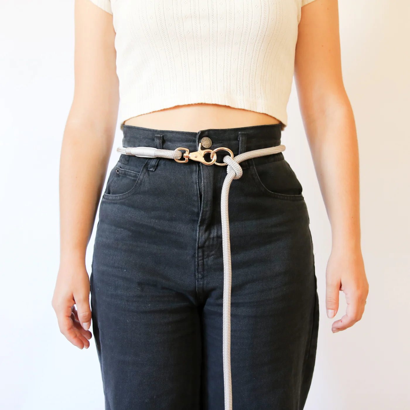 Hands Free Dog Braided Rope Leash | Grey | Taubånd | Hundebånd | Furlou